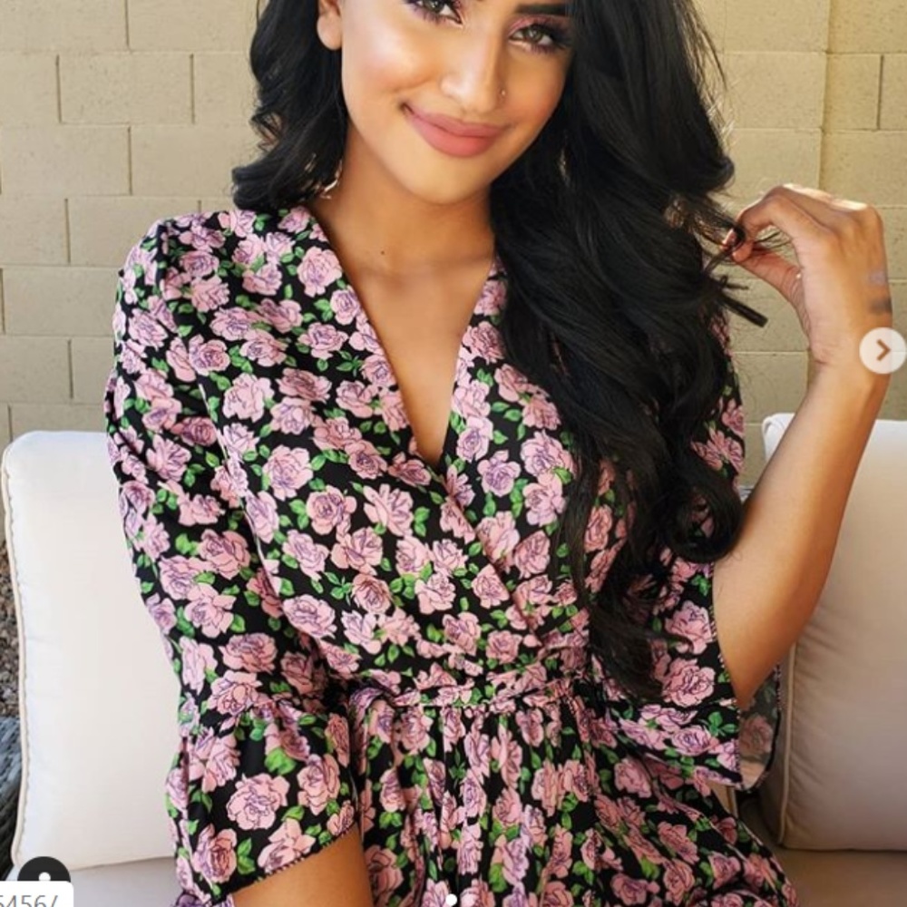 PINK ROSE DRESS SIZE UK 8 SIZE US 4
